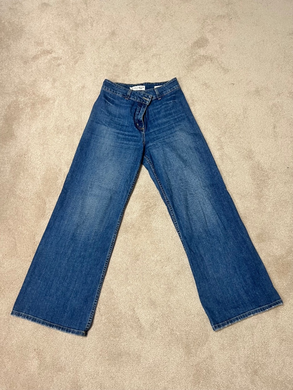 Nili Lotan Megan Jean Classic Wash Size 27 Wide Leg Made in USA Like new